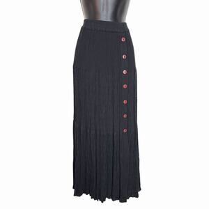 VTG 80s 90s BLACK MAXI SKIRT BOHO RUCHED BROKMSTICK WHIMSIGOTH GRUNGE BOHO SZ M